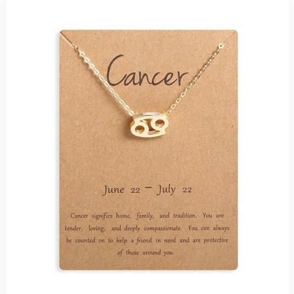 Cancer 14k Gold Plated Pendant Necklace - Picture 1 of 1